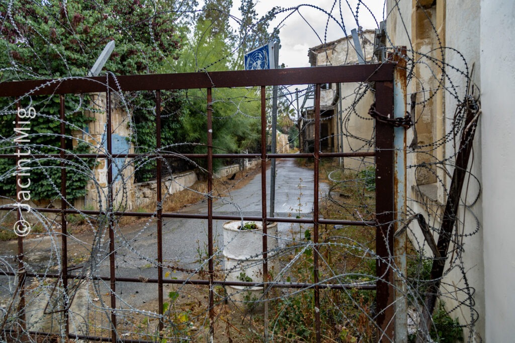 Long abandoned street in the buffer zone